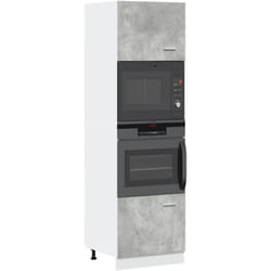 Armoire à micro ondes Gris béton 60x57x207 cm Aggloméré