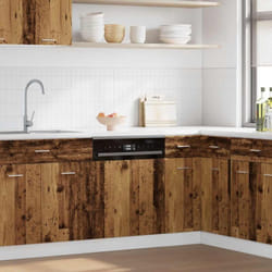 vidaXL Panneau de lave-vaisselle "Lyon" vieux bois 45x3x67 cm