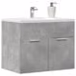 vidaXL Armoire dévier Gris béton 60x385x46 cm Aggloméré armoire de salle de bain support placard de salle de bain 856208