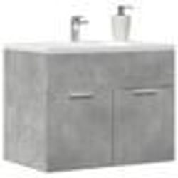 vidaXL Armoire dévier Gris béton 60x385x46 cm Aggloméré armoire de salle de bain support placard de salle de bain 856208