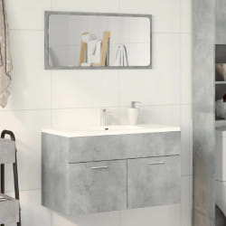 vidaXL Armoire d'Évier - Gris Béton - 80 cm