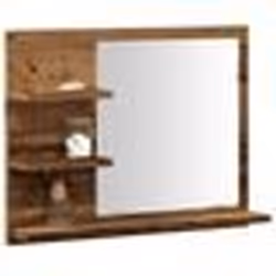 vidaXL Armoire à miroir salle de bain chêne artisanal 60x105x45 cm étagère à miroir miroir avec étagère étagère de 856256