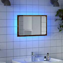 vidaXL Miroir de salle de bain à LED - Vieux bois