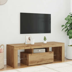 Vidaxl - Meuble tv avec lumières led chêne artisanal bois d'ingénierie