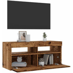 Vidaxl - Meuble tv avec lumières led vieux bois bois d'ingénierie