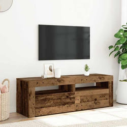 vidaXL Meuble TV avec lumières LED vieux bois bois dingénierie support TV meuble multimédia console TV meuble hifi 856313