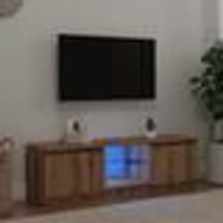 vidaXL Meuble TV avec lumières LED chêne artisanal bois dingénierie support TV meuble multimédia console TV meuble 856348