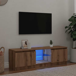 Vidaxl - Meuble tv avec lumières led chêne artisanal bois d'ingénierie