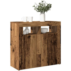 Vidaxl - Buffet et lumières led vieux bois 80x35x75 cm bois d'ingénierie