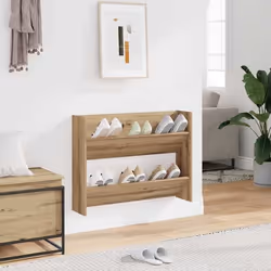 vidaXL Armoire à chaussures murale chêne artisanal bois d'ingénierie