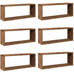 Vidaxl - tagères murales cube 6 pcs vieux bois 60x15x23 cm