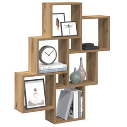 vidaXL Étagère murale sous forme de cube chêne artisanal 78x15x93 cm stockage en forme de cube organisateur en forme de 856595