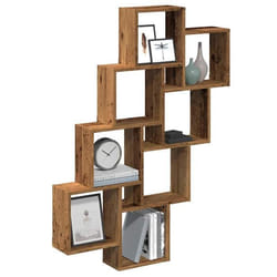 vidaXL Étagère murale en forme de cube vieux bois 90x15x1195 cm stockage en forme de cube organisateur en forme de cube 856596