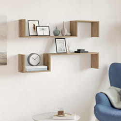 vidaXL Étagères murales 2 pcs chêne artisanal 100x15x20 cm