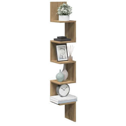 vidaXL Étagère dangle murale chêne artisanal 20x20x1275 cm étagère murale étagère suspendue étagère murale suspendue 856615