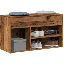 Banc à chaussures vieux bois 80x30x45 cm bois d'ingénierie vidaXL