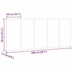 VidaXL 856829 tête de lit et pied de lit Chêne - Vue supplémentaire 7