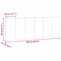 VidaXL 856831 tête de lit et pied de lit Chêne - Vue supplémentaire 7