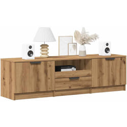 vidaXL Meuble TV chêne artisanal 140x35x40 cm bois d'ingénierie