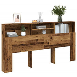 Armoire de tête de lit vieux bois 200x19x103,5 cm