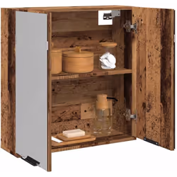 Ajoutez une touche esthétiquement agréable à votre salle de bain avec cette armoire à miroir ! Matériau robuste : le bois d'i ...