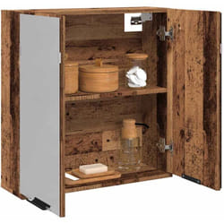 Vidaxl - Armoire à miroir de salle de bain vieux bois 64x20x66,5 cm