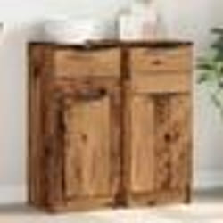 vidaXL Buffets 2 pcs vieux bois 30x30x70 cm bois dingénierie armoire meuble de rangement organisateur de maison 856952