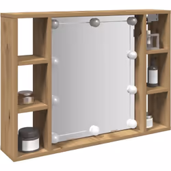 Gardez vos articles de maquillage essentiels organisés et soignés avec cette armoire de miroir tendance avec lumières LED ! M ...