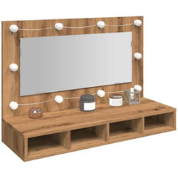 Vidaxl - Armoire à miroir avec led chêne artisanal 90x31,5x62 cm