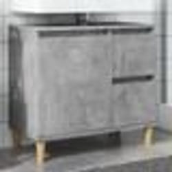 vidaXL Armoire dévier gris béton 65x33x60 cm bois dingénierie meuble de lavabo de salle de bain meuble de salle de bain 857119
