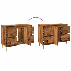 VidaXL 857126 miroir de salle de bain et armoire de rangement pour évier - Vue supplémentaire 8