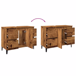 VidaXL 857129 miroir de salle de bain et armoire de rangement pour évier - Vue supplémentaire 8