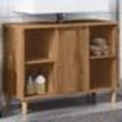 vidaXL Armoire de salle de bain chêne artisanal bois dingénierie armoire de rangement de salle de bain meuble de salle de 857 ...