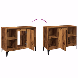 VidaXL 857135 miroir de salle de bain et armoire de rangement pour évier - Vue supplémentaire 8