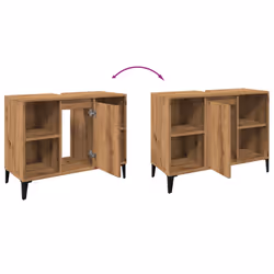VidaXL 857136 miroir de salle de bain et armoire de rangement pour évier - Vue supplémentaire 8