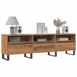 vidaXL Meuble TV chêne artisanal 150x30x445 cm bois dingénierie banc TV meuble télé meuble multimédia buffet TV 857194