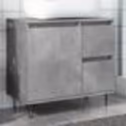 vidaXL Meuble pour lavabo béton 65x33x60 cm bois dingénierie meuble de lavabo de salle de bain meuble sous lavabo de 857225