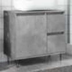 vidaXL Meuble pour lavabo béton 65x33x60 cm bois dingénierie meuble de lavabo de salle de bain meuble sous lavabo de 857225