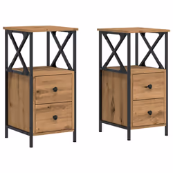 VidaXL 857253, Chêne, Métal, Bois, 340 mm, 355 mm, 700 mm, 2 pièce(s)