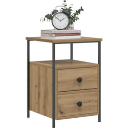 vidaXL Table de chevet chêne artisanal 34x35,5x50 cm bois d'ingénierie