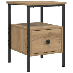 Table de chevet chêne artisanal 34x36x50 cm bois d'ingénierie Vidaxl