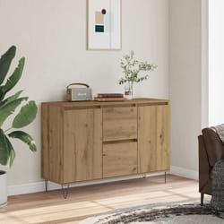 vidaXL Buffet chêne artisanal 104x35x70 cm bois dingénierie meuble de rangement meuble de rangement de cuisine meuble de 857267
