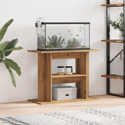 Support d'aquarium chêne artisanal 80x35x60 cm bois ingénierie - Vidaxl