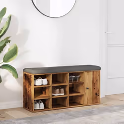 Gardez vos chaussures bien organisées et toujours à portée de main avec ce banc à chaussures ! Matériau robuste : le bois d'i ...