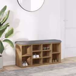 Gardez vos chaussures bien organisées et toujours à portée de main avec ce banc à chaussures ! Matériau robuste : le bois d'i ...