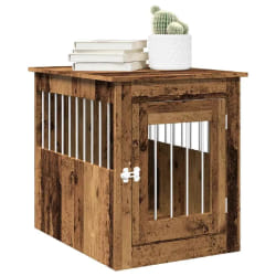 vidaXL Meuble de cage pour chiens vieux bois