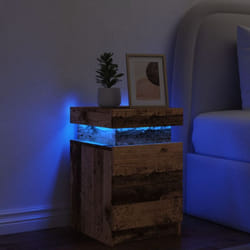 Vidaxl - Table de chevet et led vieux bois 35x39x55 cm bois d'ingénierie