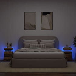 Vidaxl - Tables de chevet avec led 2 pcs vieux bois bois d'ingénierie
