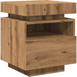 Armoire de chevet et lumières LED chêne artisanal 40x39x48,5 cm vidaXL