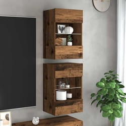 Vidaxl - Meubles tv muraux et lumières led 2 pcs vieux bois 40x30x60,5cm